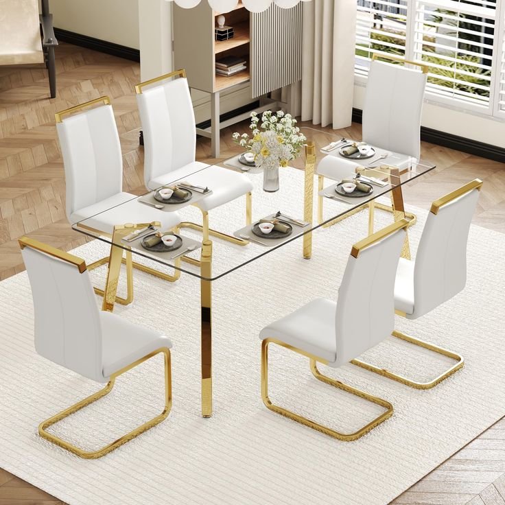 Marcello 6-Seater Glass Dining Set